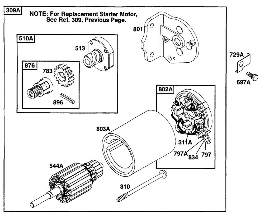 Electric Starter 2 Diagram and Parts List for 255707-0124-XX  Briggs and Stratton Engine